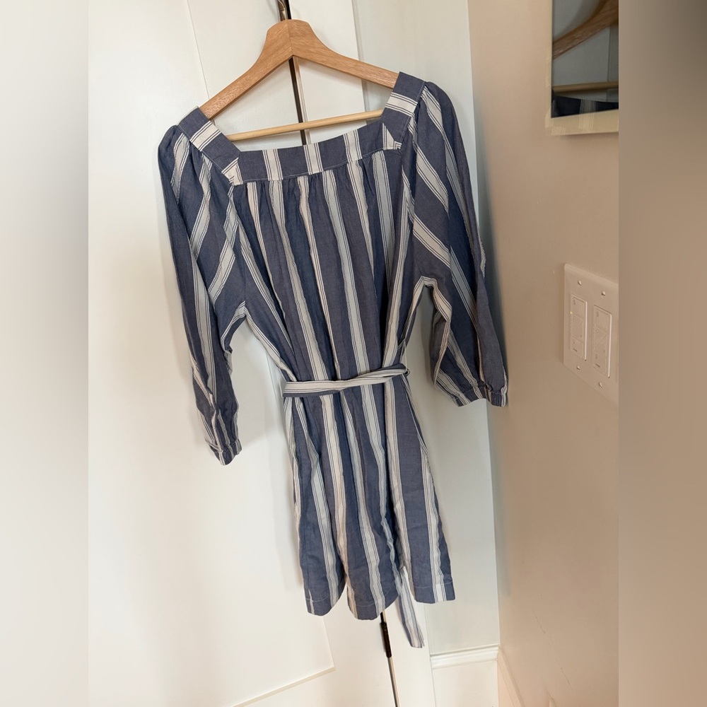 Gap Stripe 3/4 Sleeve Blue & White Stripe Dress - Picture 9 of 14